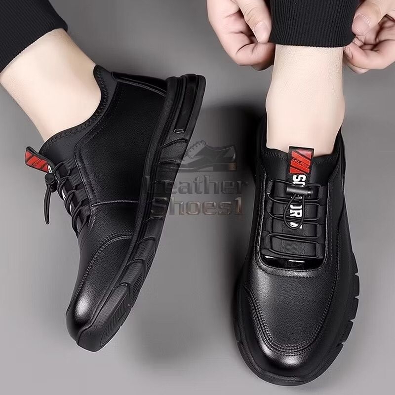 Sepatu Casual Pria Sepatu Sneakers kets Kulit Pria Hitam Sepatu Formal Pria Pernikahan