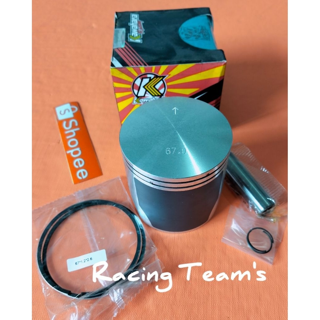 seher/piston kit teflon kawahara uk 67 dan 68 pin pen  15 buat motor ninja 150R/RR/ninja 2 tak/ninja