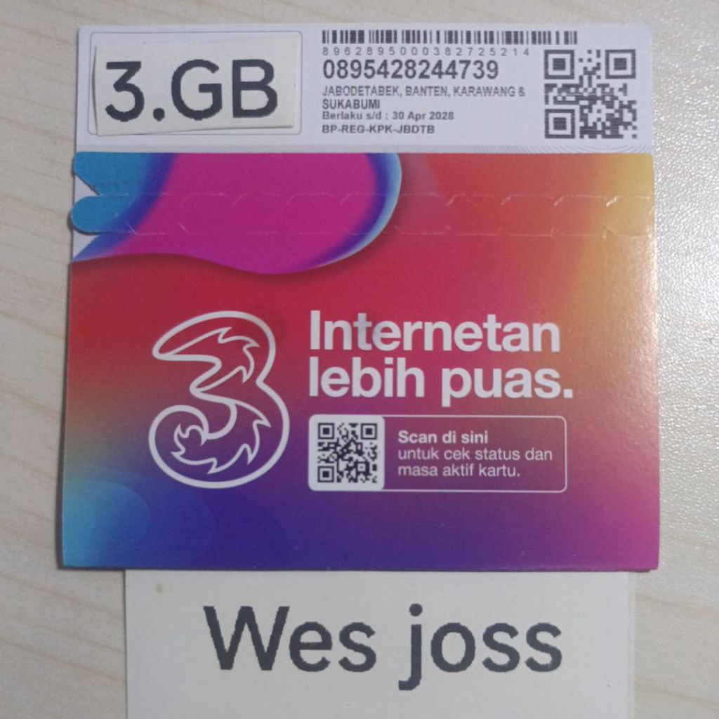 kartu perdana tri kuota 3gb