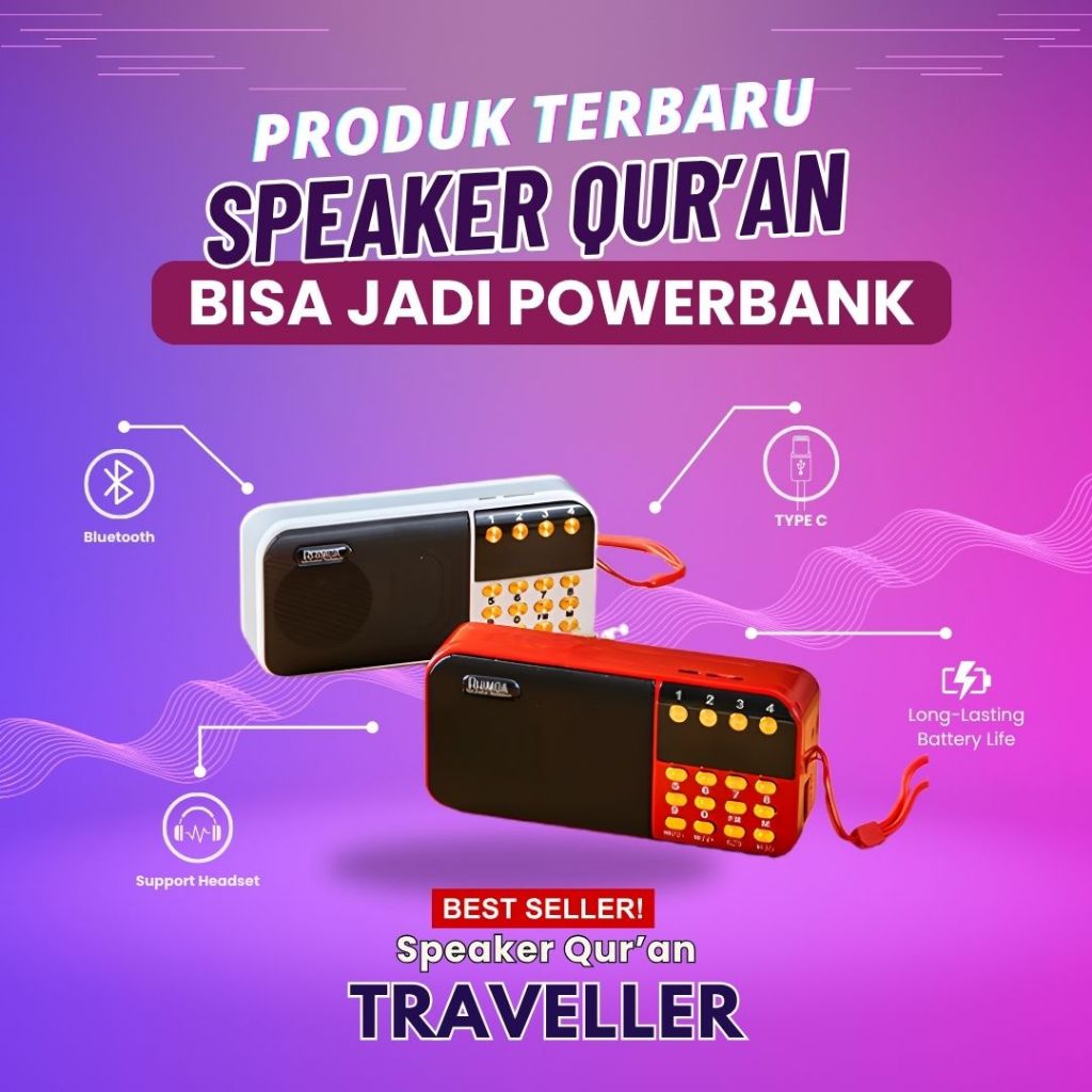 [BISA COD] AL AKRAM Speaker Qur'an Al Akram Traveller Power Bank Speaker Generasi Terbaru Al Quran