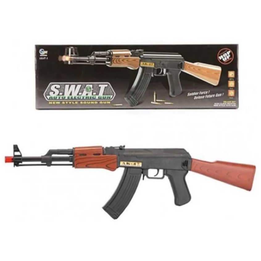 COD Mainan anak anak laki laki tembak tembakan AK 47 laras panjang  bisa nyala ada mengeluarkan  Sua