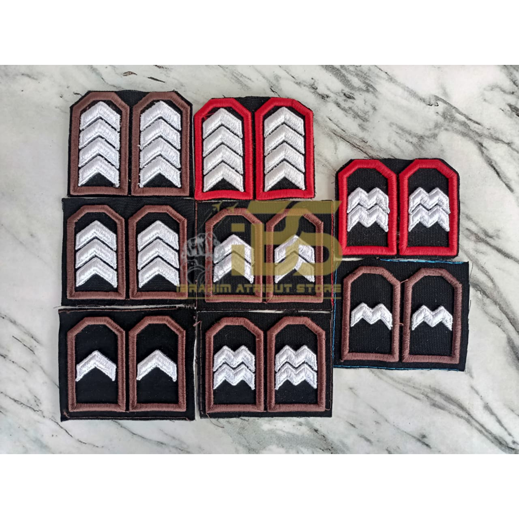 Bordir 3D Pangkat PDL Bintara Bripda, Briptu, Brigpol, Bripka, Aipda & Aiptu | bordir 3D timbul pang