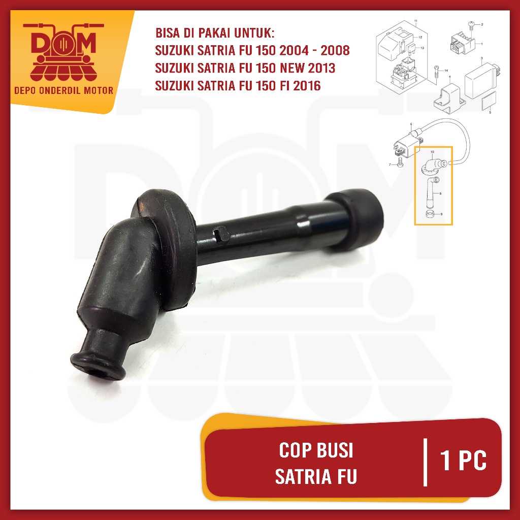 Cop Busi SATRIA FU (PSP) Cangklong Tutup Kop Cangkong Kepala Busi SUZUKI SATRIA FU 150 KARBU INJEKSI