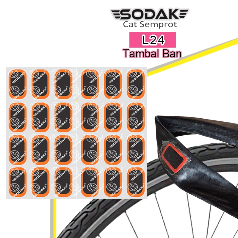 L24 Tambal Ban Tempel / Tire Repair Rubber Patch / Karet Tambal Ban Dalam Motor