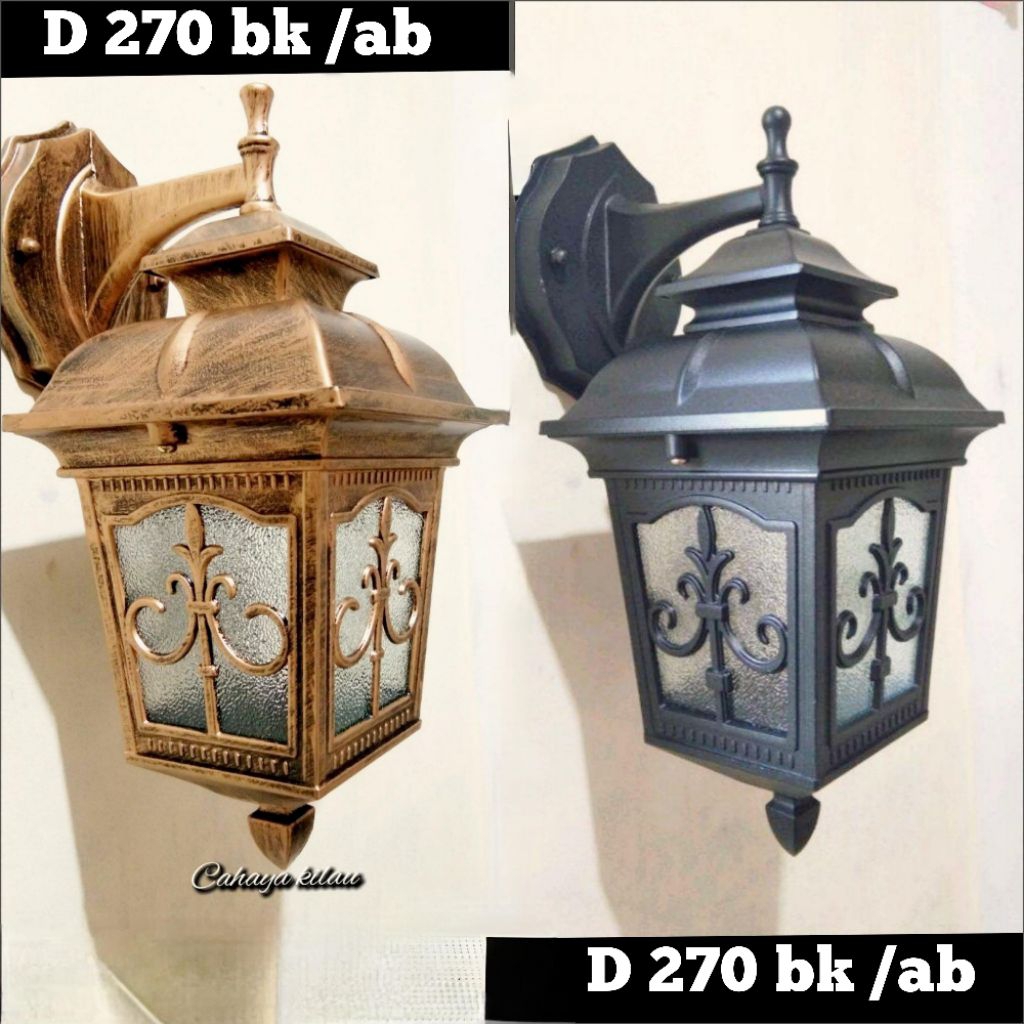Lampu outdoor nempel dinding klasik antik 270 ab bk Tembaga