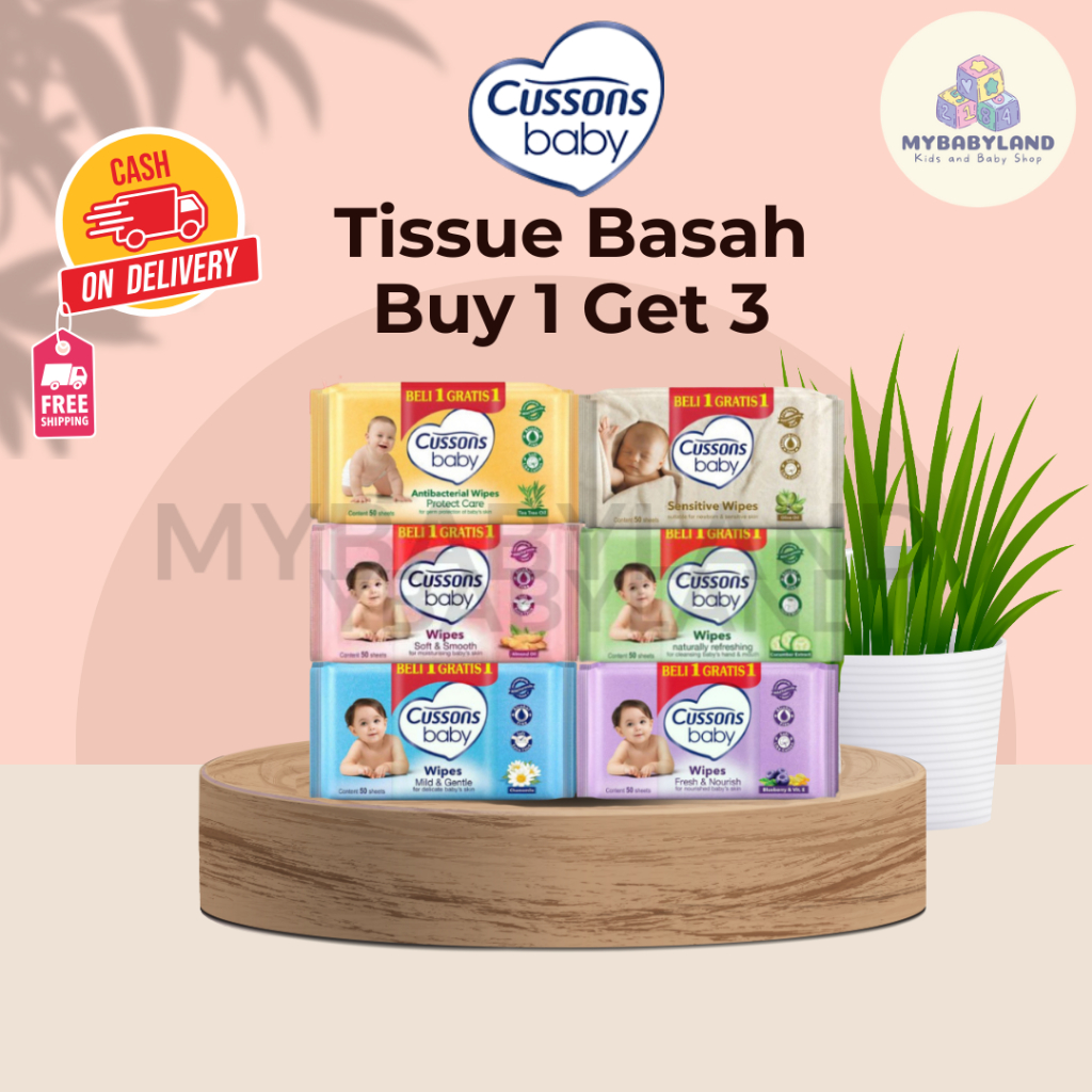 HARGA GROSIR BUY 1 GET 3 Cussons Baby Wipes / Tissue Basah Bayi / Tisu Basah Cusson - Ganti Popok | 