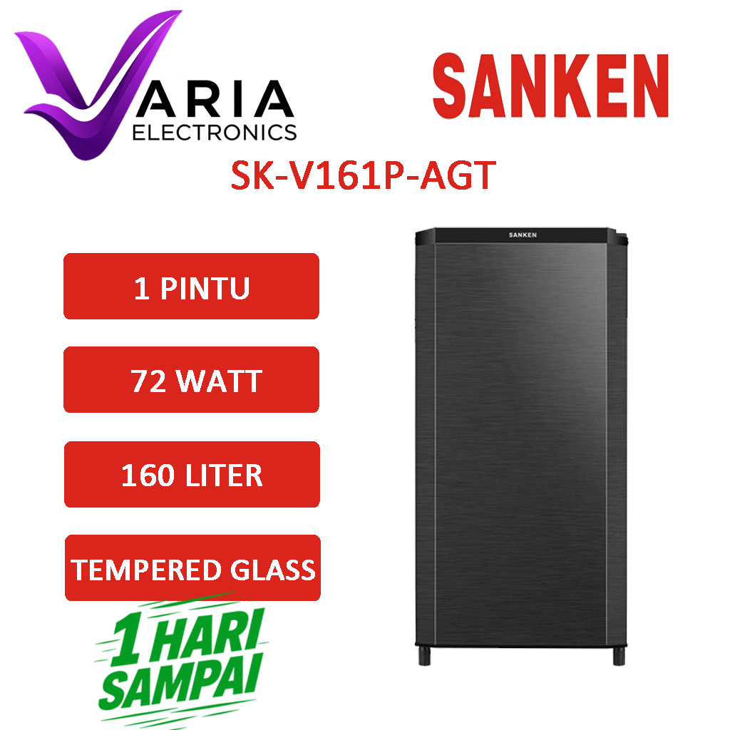 KULKAS SANKEN SK-V161P-AGT KULKAS 1 PINTU 160 LITER FROST LOW WATT