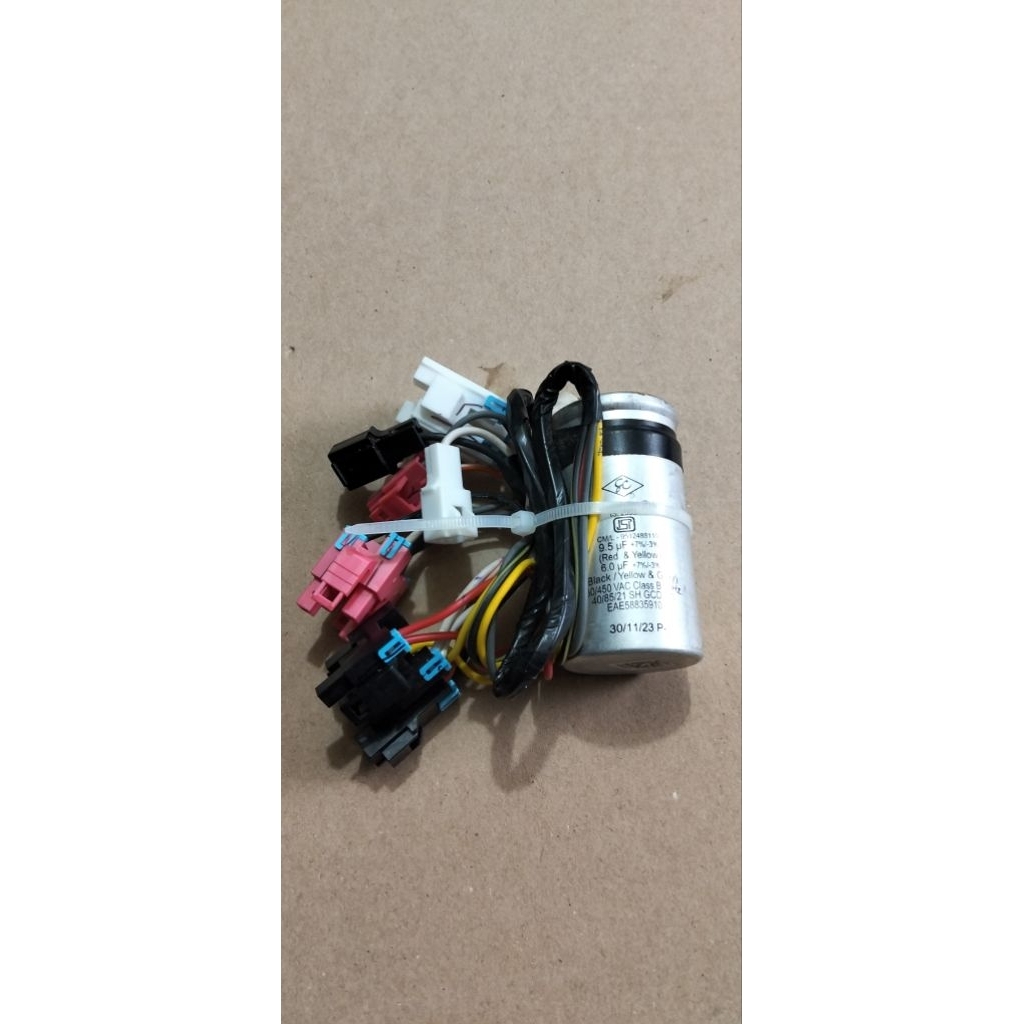 kapasitor mesin cuci LG dua tabung 9.5+6 mikro farad