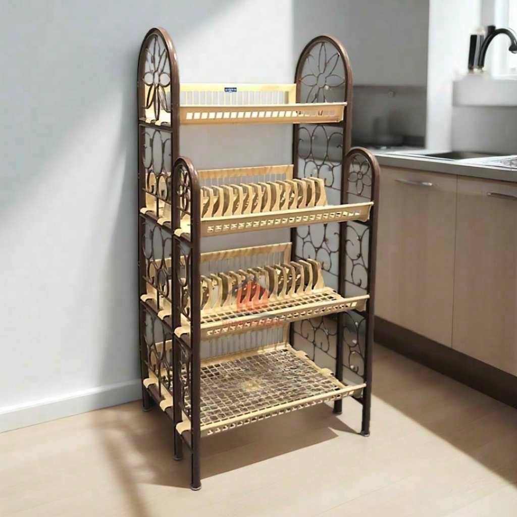 Rak Piring Lucky Star susun 4 / Mastro 4 Susun Rak Pinggan Plastik 4s Lucky Star 4 Tingkat Mastro