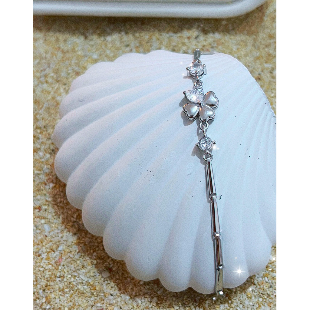 Gelang Rantai Padi Daun - Asli Perak 925 - Gelang Fashion Wanita