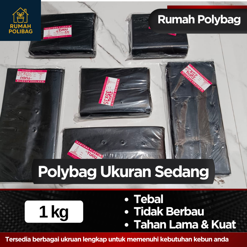 1kg - Polybag Tanaman Ukuran Sedang Plastik Polybag / Polibag Tanaman Untuk Sayur Terlaris