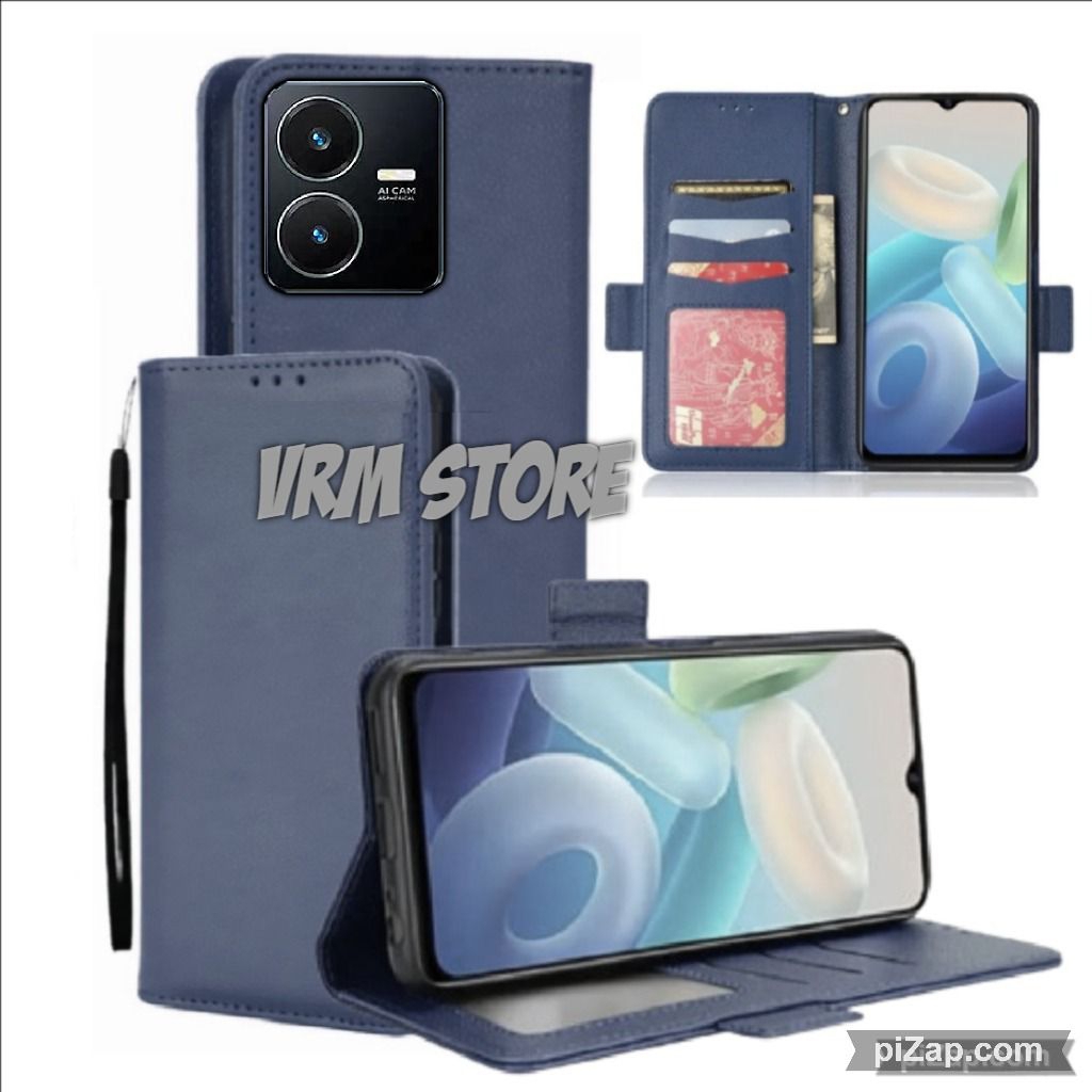 Case Dompet Hp Vivo Y22 - Y22s Case Dompet Casing Hp Flip Kulit Case Wallet Leather Cover