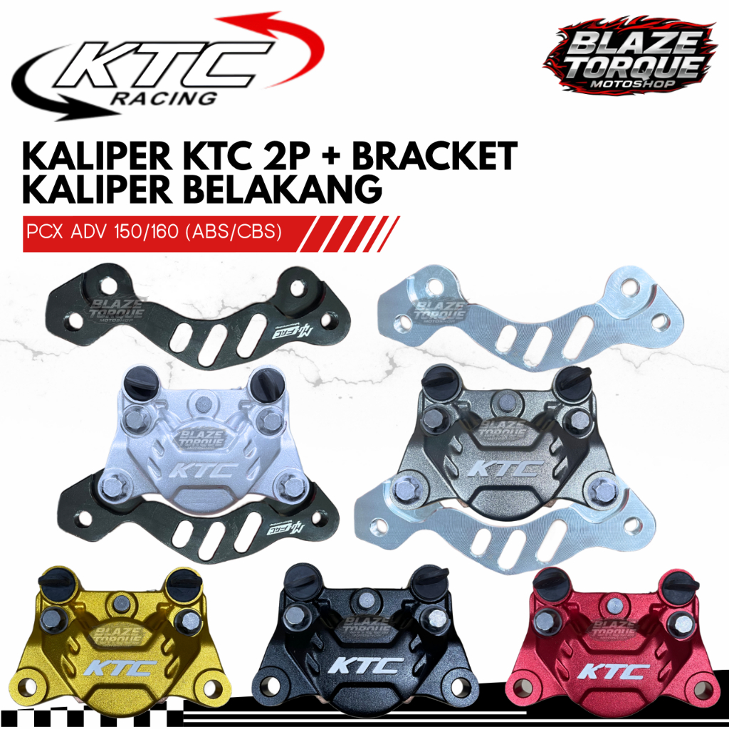 Kaliper KTC 2 Piston 2P + Bracket Disc Standard Kaliper Belakang  PCX ADV 150 160 (ABS/Non ABS)