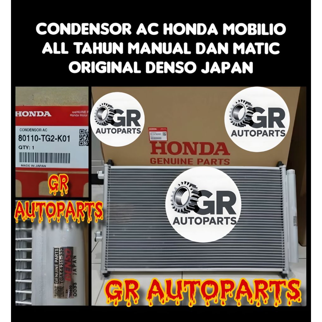 CONDENSOR AC KONDENSOR HONDA MOBILIO ALL TAHUN DENSO JAPAN