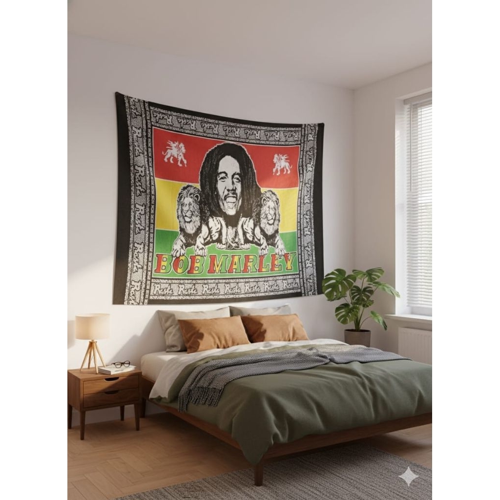 kain bali/kain pantai/kain bali gambar bob marley/reggae