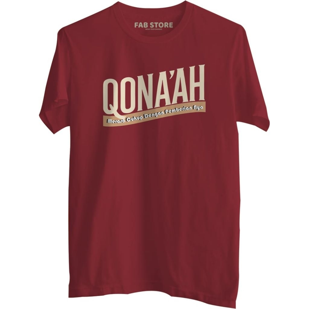 kaos casual"qona'ah" for moslemstyle
