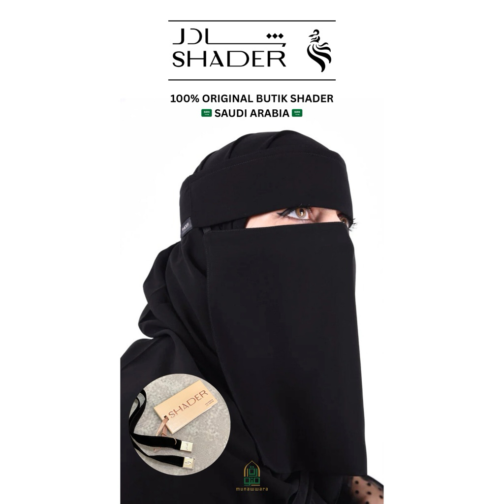 [Munawwara.id] Niqab Shader Original Butik Saudi Arabia |Cadar Poni Bandana Hidden Eyes