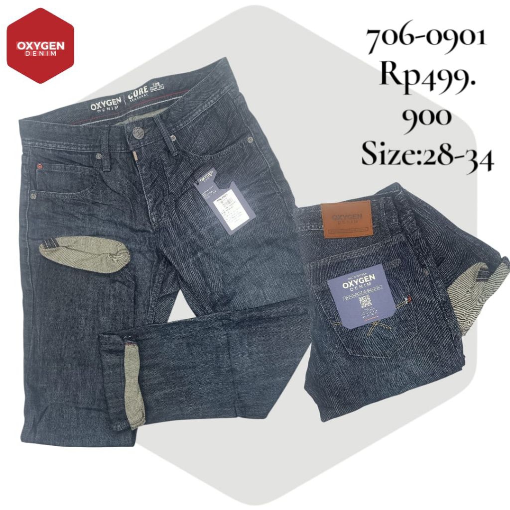 oxygen jeans denim original tarif 499.900 celana panjang oxygen reguler slim tidak karet