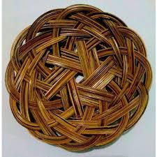 Piring Rotan Anyaman Plastik / Piring Lidi Anyam Bambu Pernis / Piring Bambu
