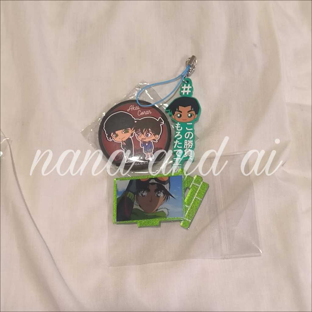 [ORI] Perintilan Canbadge Pin, Acrylic, Rubber Keychain Detective Conan | Edogawa Conan, Akai Shuich