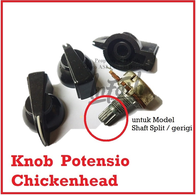 Knob Chicken Peacock Potensio InFath efek ampli gitar bass potentiometer amplifier knop chickenhead 