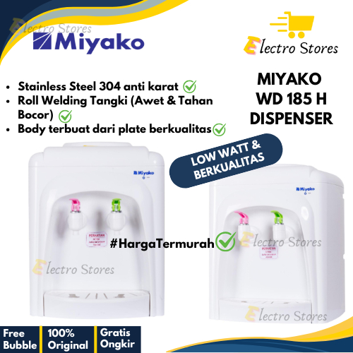 Miyako WD-185 H Water Dispenser Hot & Normal WD 185 H / WD185 H / WD185H / WD 185 Putih TERMURAH