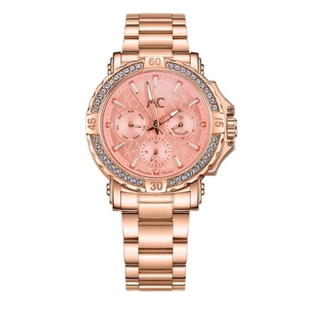 Jam Tangan Wanita Alexander Christie AC 9205 Analog Cronograph Stainless Steel Original Garansi