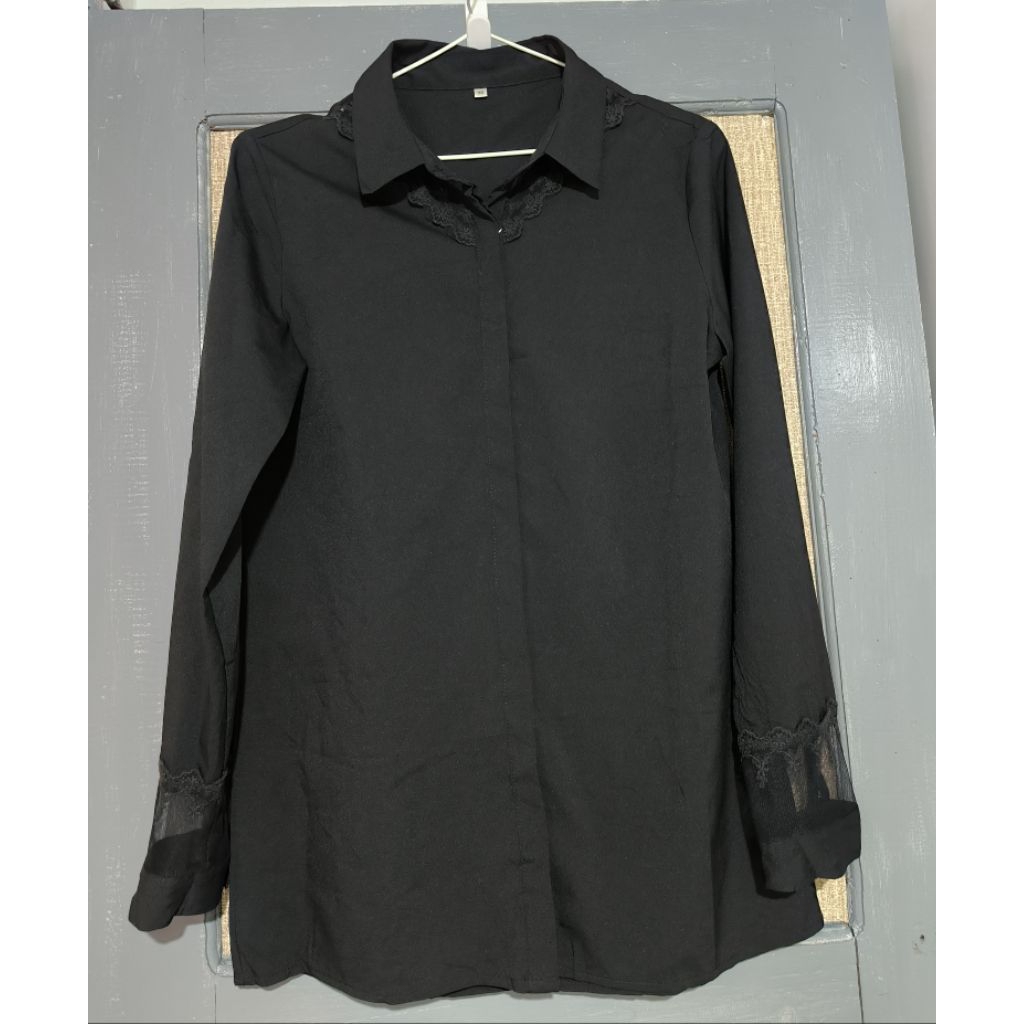 Blouse atasan wanita kemeja baju kerja atasan hitam