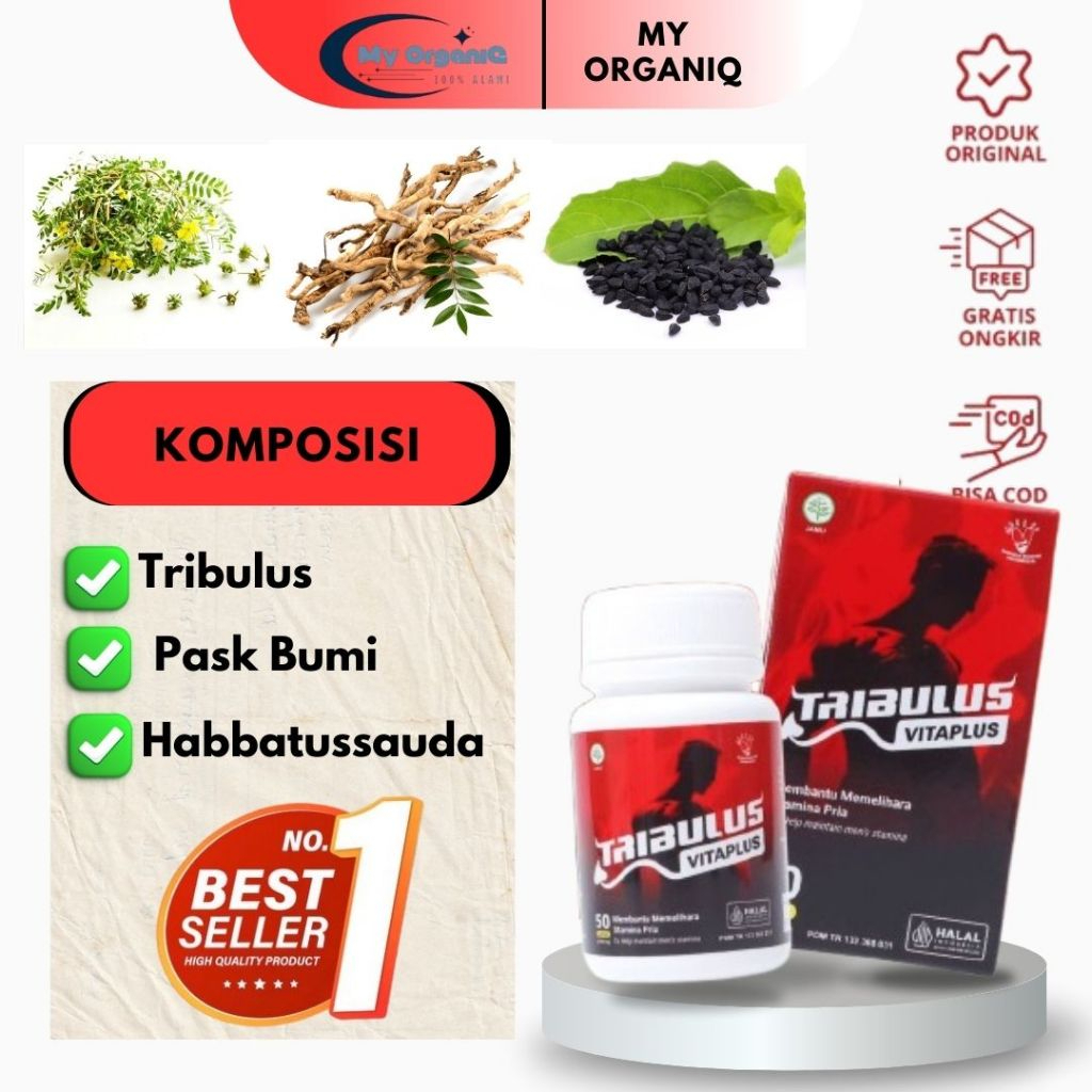 Tribulus Kapsul Original - Tribulus Vitaplus Isi 50 Kapsul Bpom