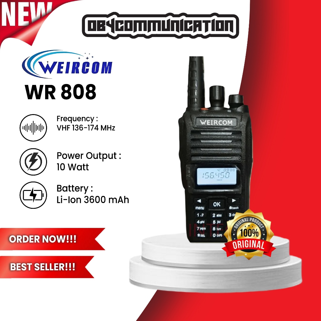 HT WEIRCOM WR 808 VHF DMR ANALOG 10 WATT ORIGINAL GARANSI RESMI