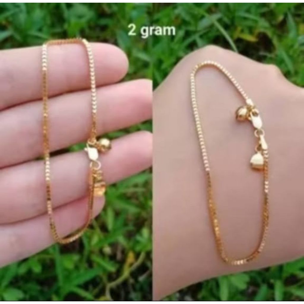 GELANG TANGAN TINTANIUM RANTAI ITALI GOLD WANITA DEWASA BERLAPIS EMAS MUDA