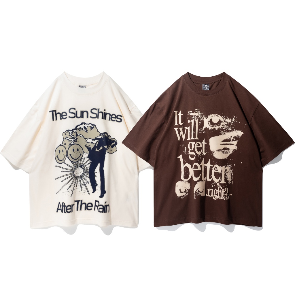 sibunsu - Baju Kaos Distro T Shirt Ivory Brown Tee