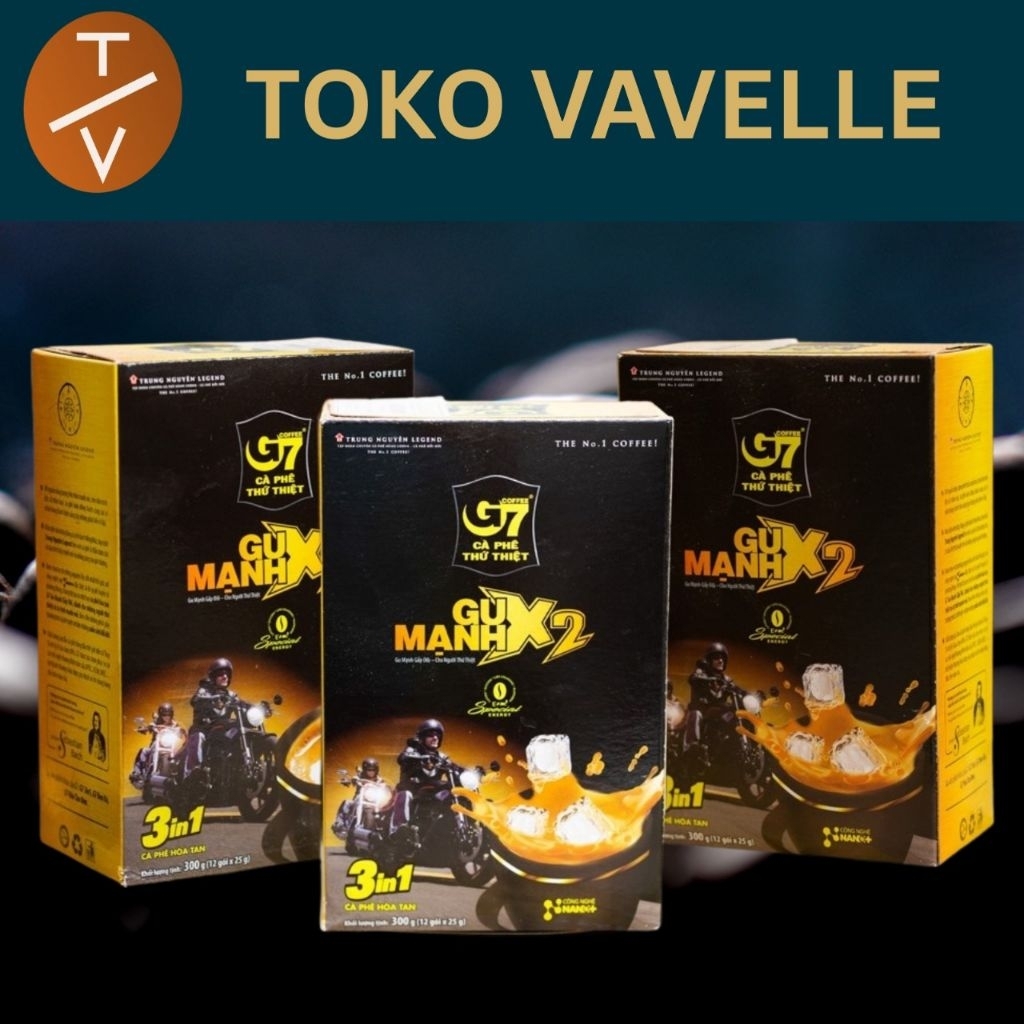 Trung Nguyen Gu manh X2 3 in 1 Strong 12 saset kopi instant strong premium vietnam