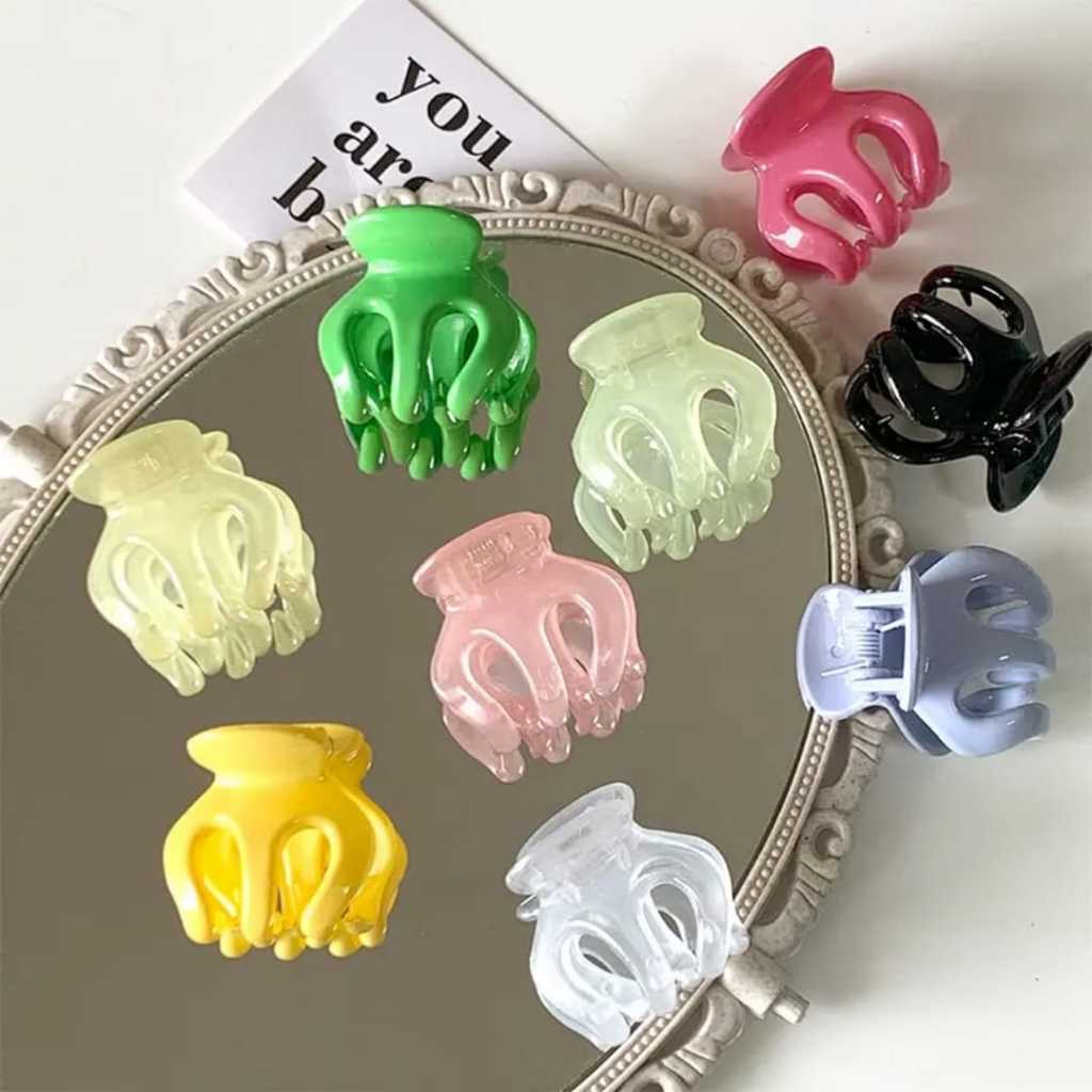 FANSTORE_PKU - Jepitan Jepit Rambut / Jedai Mini / Kecil / Cakar 3 / 2,5CM / Lokal / Bening / Soft /