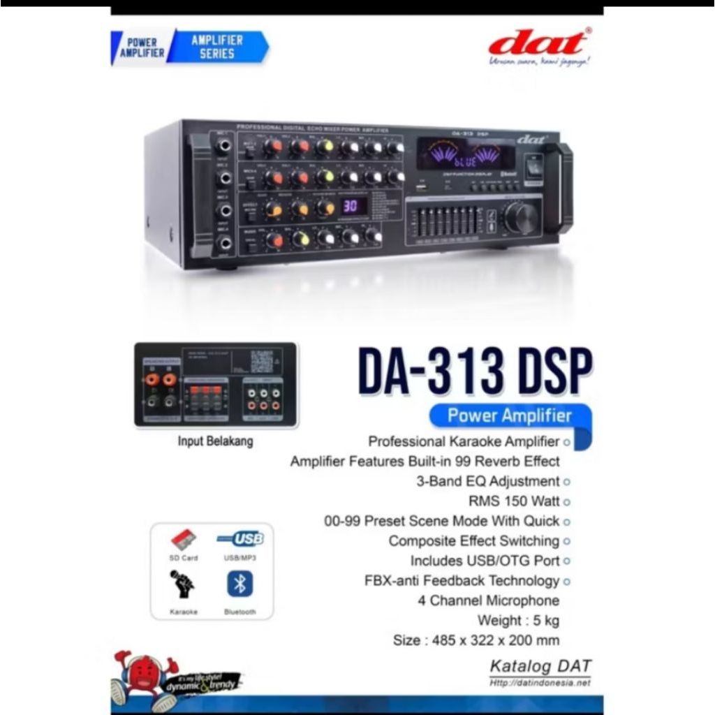 power amplifier dat DA-313 DSP/amplifier bluetooth dat 313