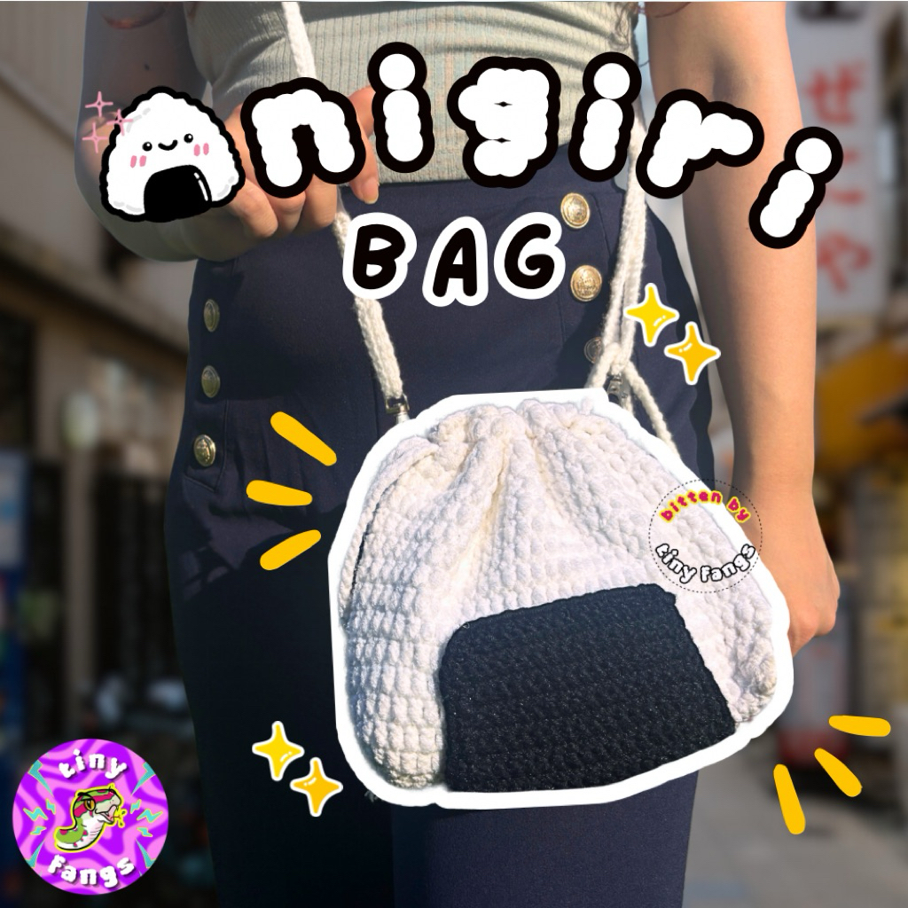 Onigiri sling bag crochet/tas selempang onigiri
