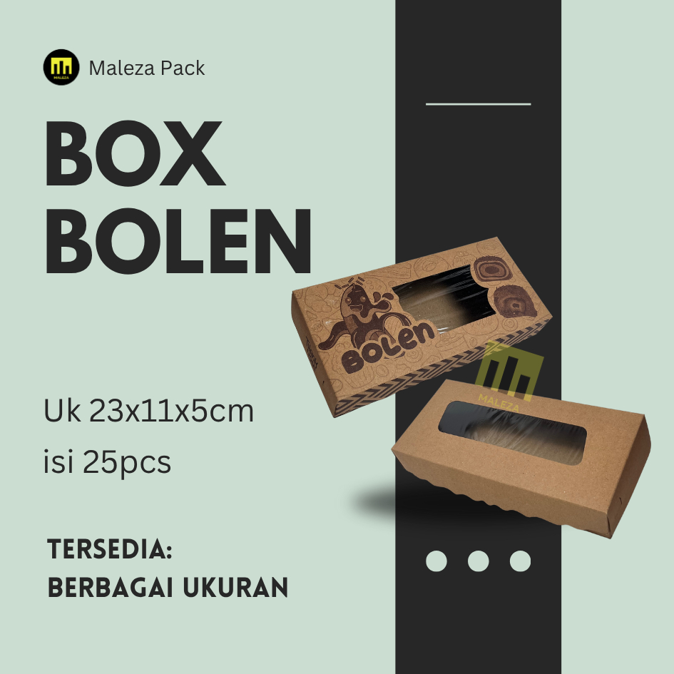 Dus Bolen | Box Bolen | Kotak bolen | Kemasan bolen 23x11x5 isi 25 Pcs