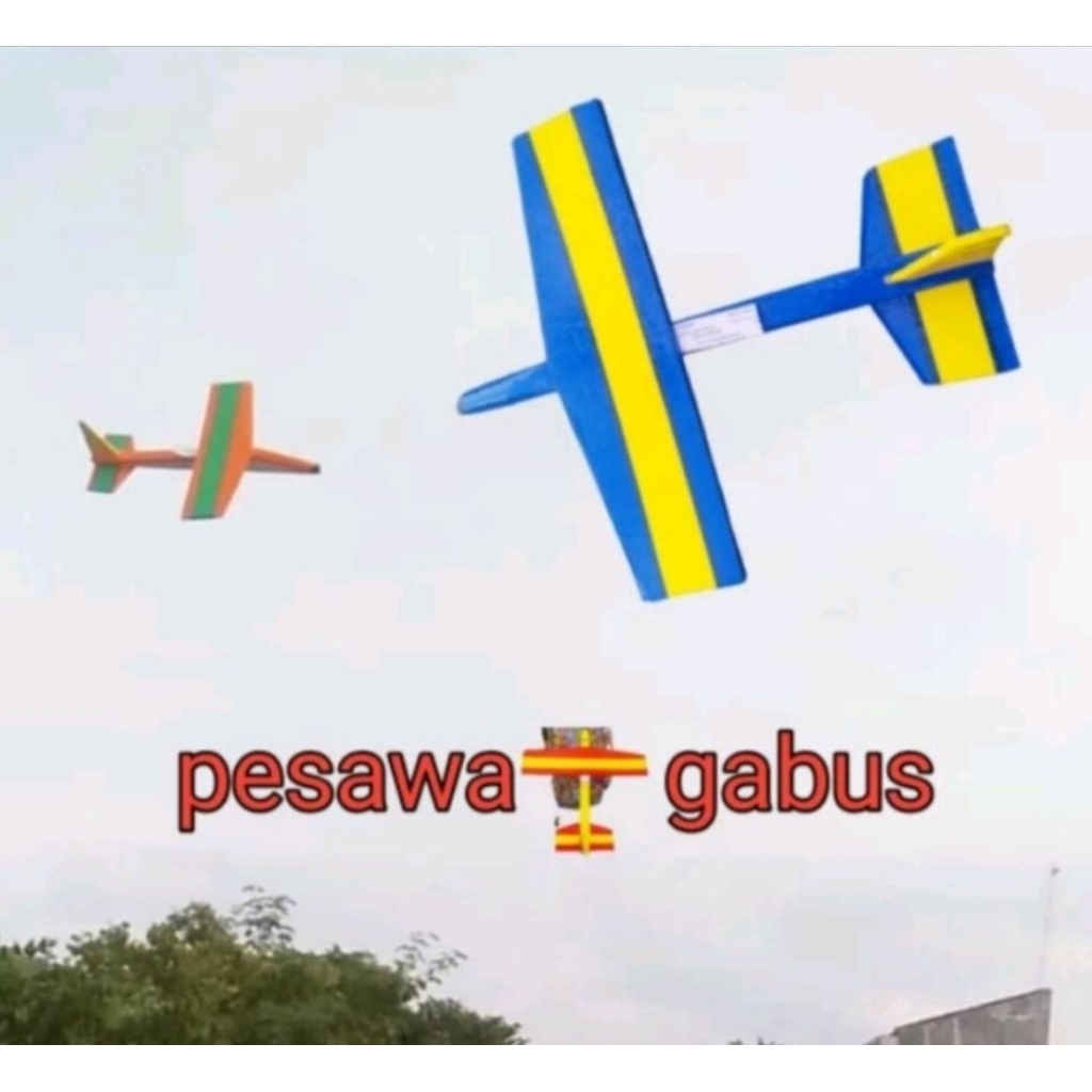 Mainan anak pesawat terbang gabus Styrofoam lempar terbang keren murah harga satuan perpcs pesawat g