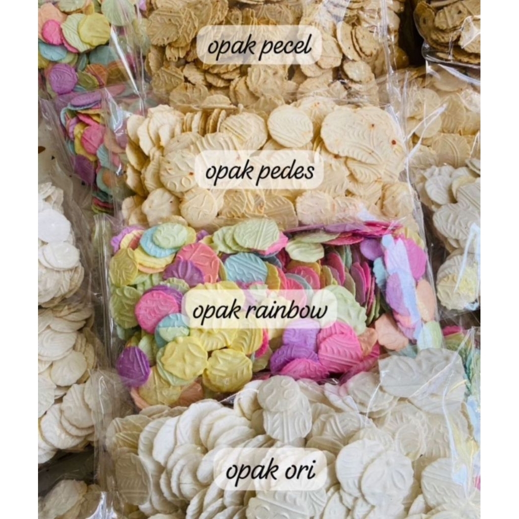 Opak Jepit Gurih, Pedas, Rainbow, Pecel 1/4,1/2,1kg jajanan Khas Gresik Sunan Giri