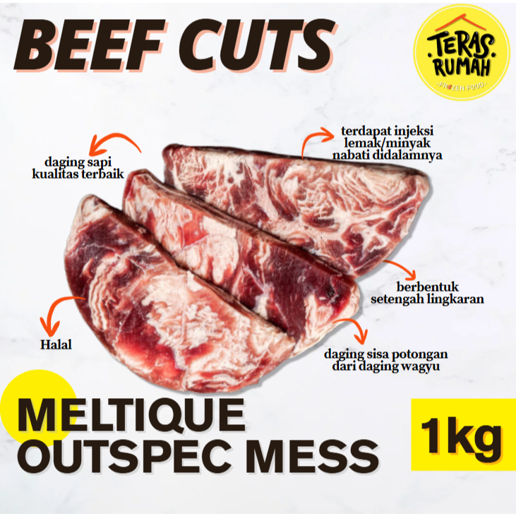 AUS BEEF WAGYU MELTIQUE MESS 1KG / DAGING SAPI STEAK CUT
