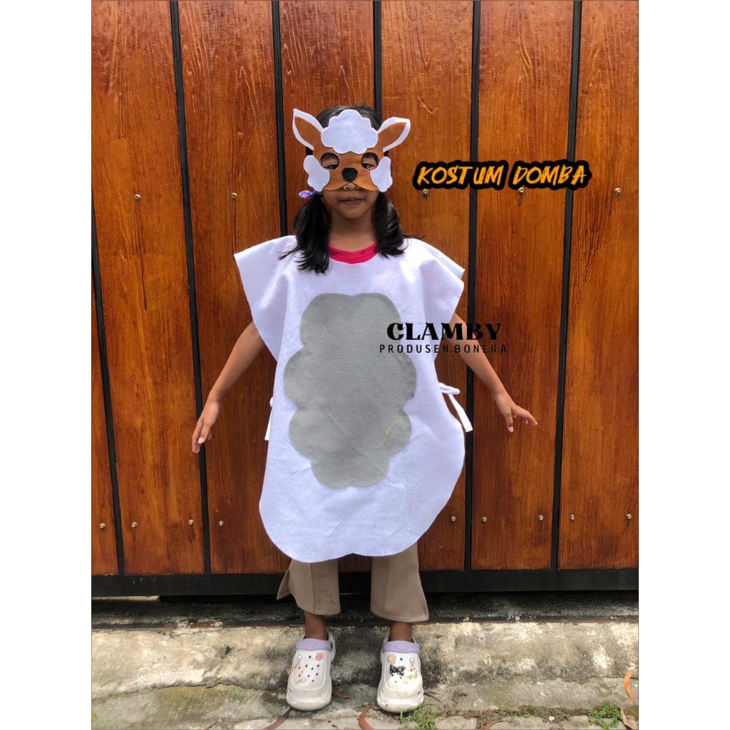 Kostum Karnaval Hewan Anak Kostum Pentas Seni Flanel TK Paud SD Kostum Domba