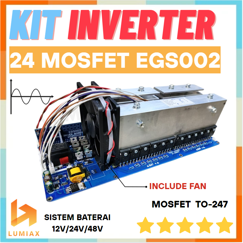 kit inverter egs002 24 mosfet TO247 MOSFET body besar INVERTER 24FET