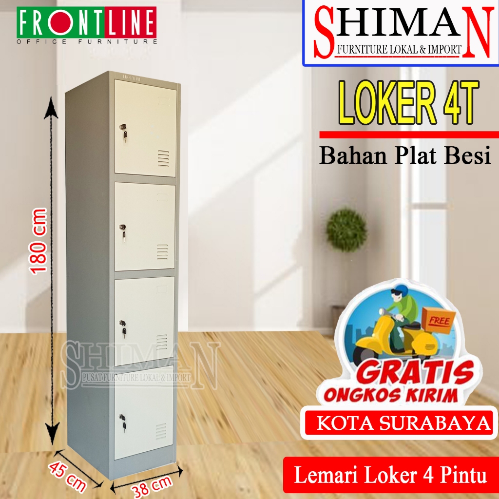 Lemari Loker Besi 4 Pintu 4T FRONTLINE | Loker 4 Pintu