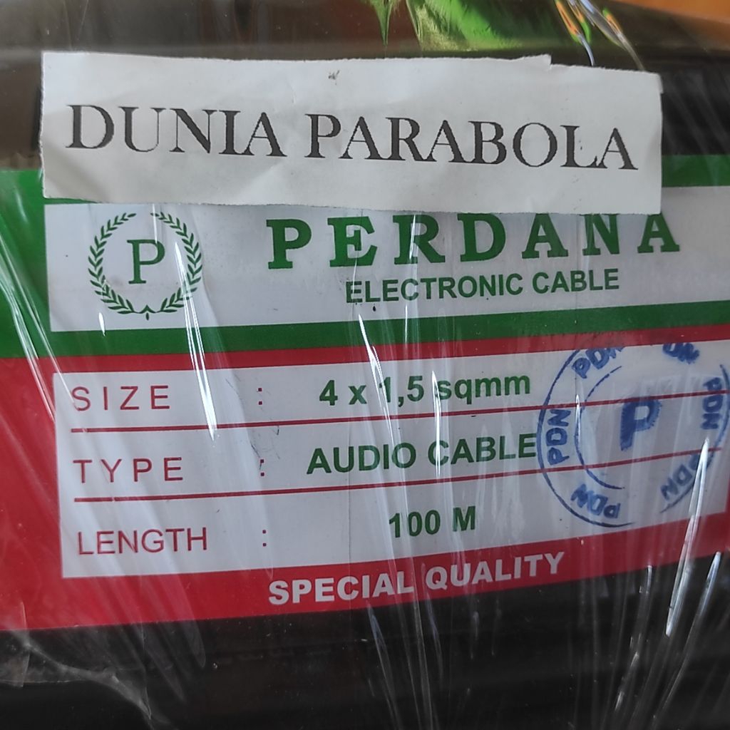 kabel audio NYYHY PERDANA 4X1, 5 sqmm kabel speaker perdana HITAM PER METER 4 X 1,5mm
