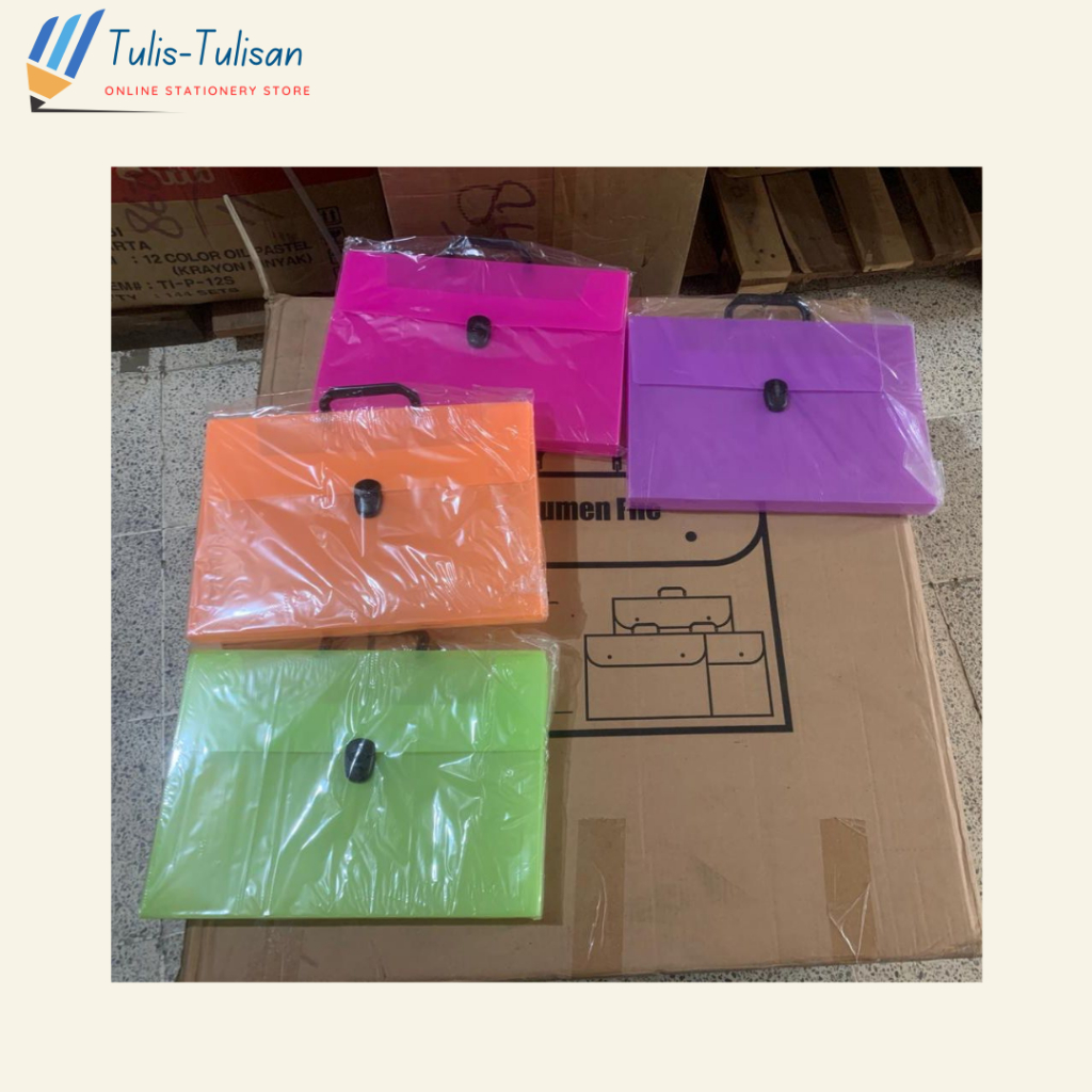 Document File Gagang Jenia – Map Plastik Gagang / Tas Dokumen Kantor & Sekolah