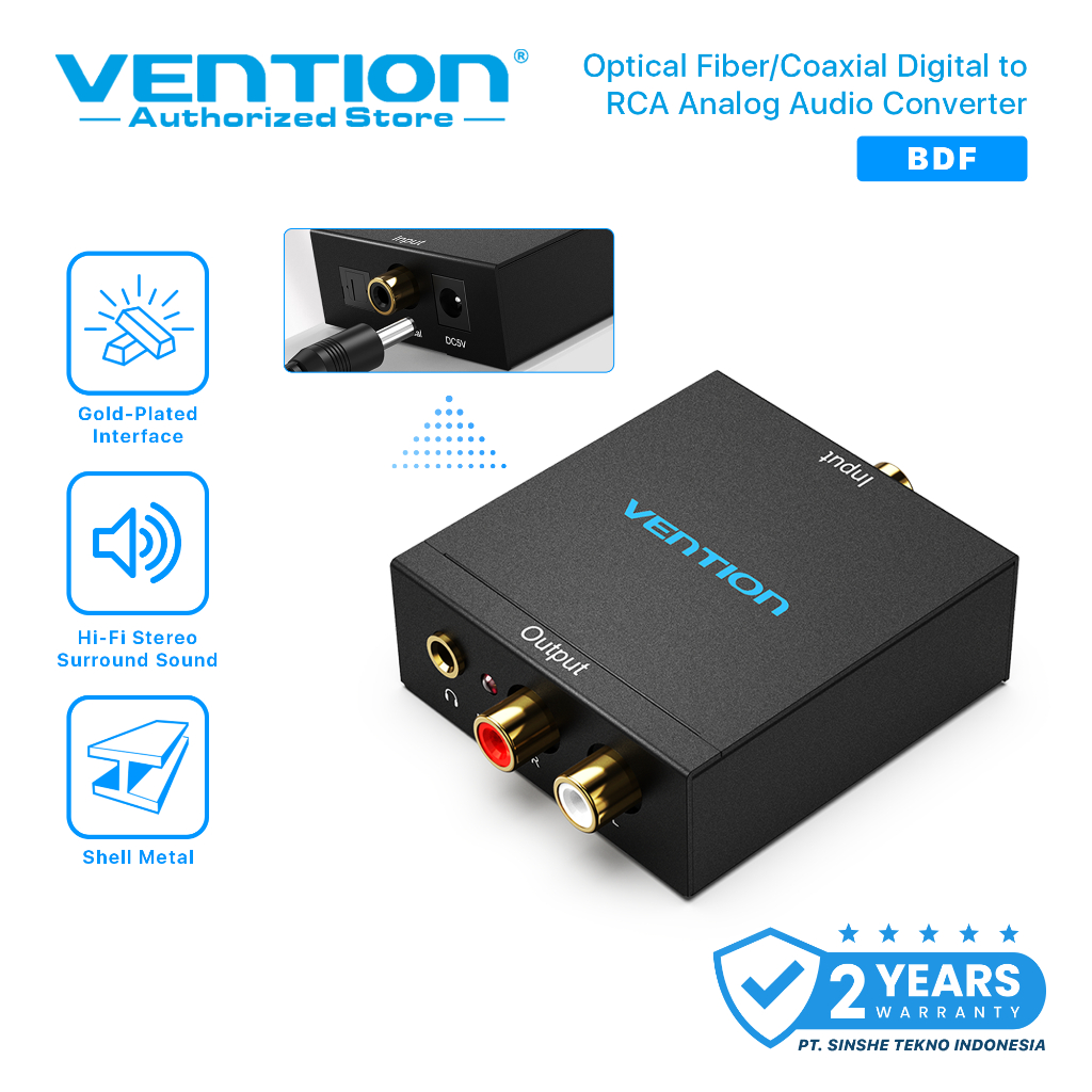Vention BDF Converter SPDIF Optical DAC Digital to Analog RCA L/R