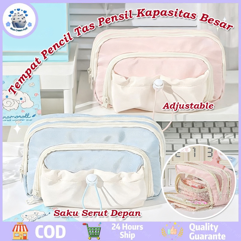 Tempat Alat Tulis Kotak Pensil Aesthetic Tas PenaTempat Pencil Tas Pensil Kapasitas Besar