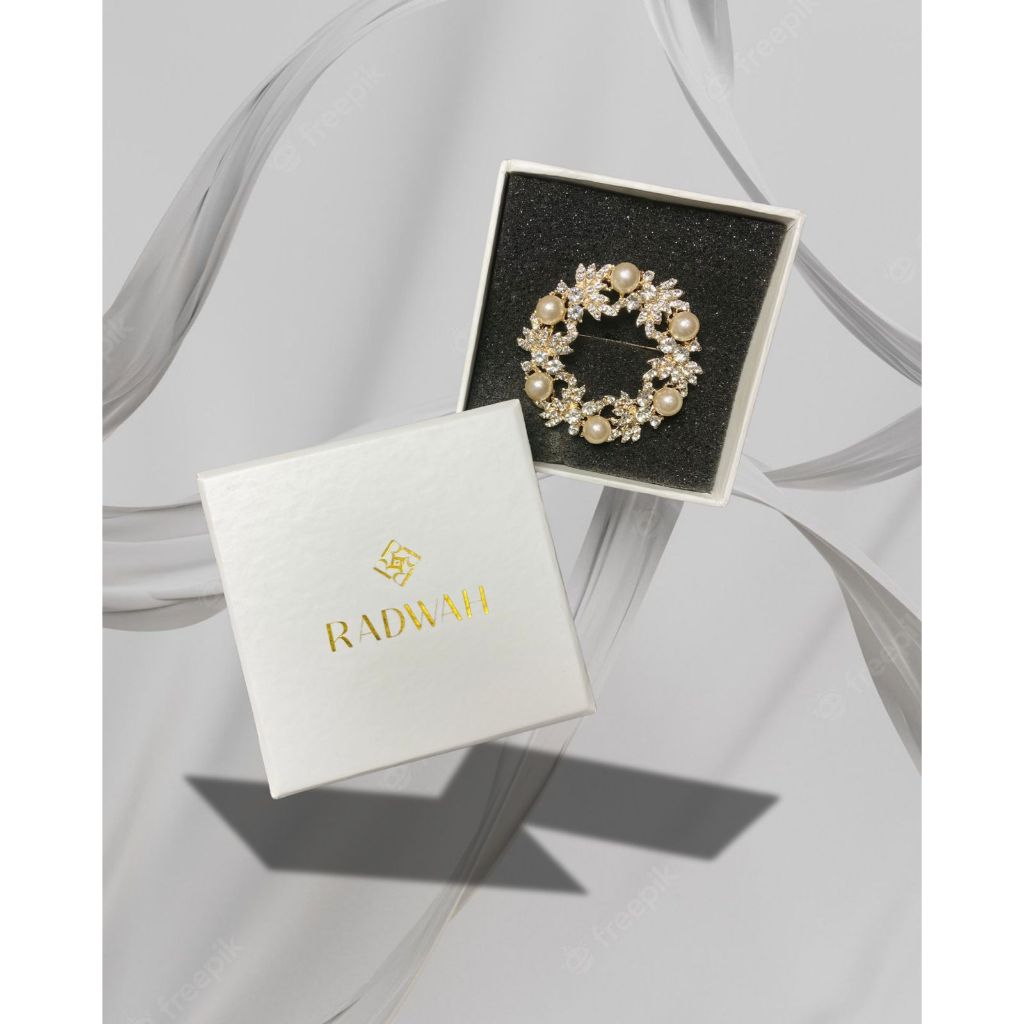 {SALE TANPE BOX} Radwah - Perlina Brooch - Bross Hijab - Pin Hijab