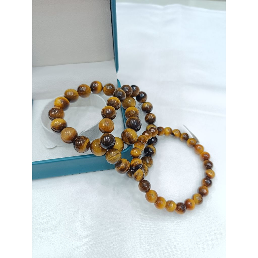 gelang batu Tiger eye asli