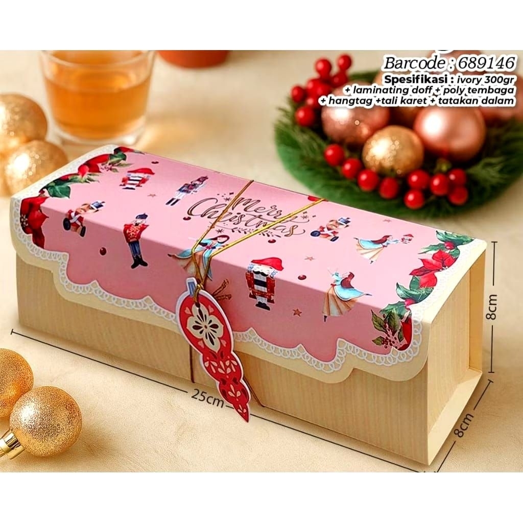 Box Natal Roll Cake Box Roll Tart Box Kue Natal